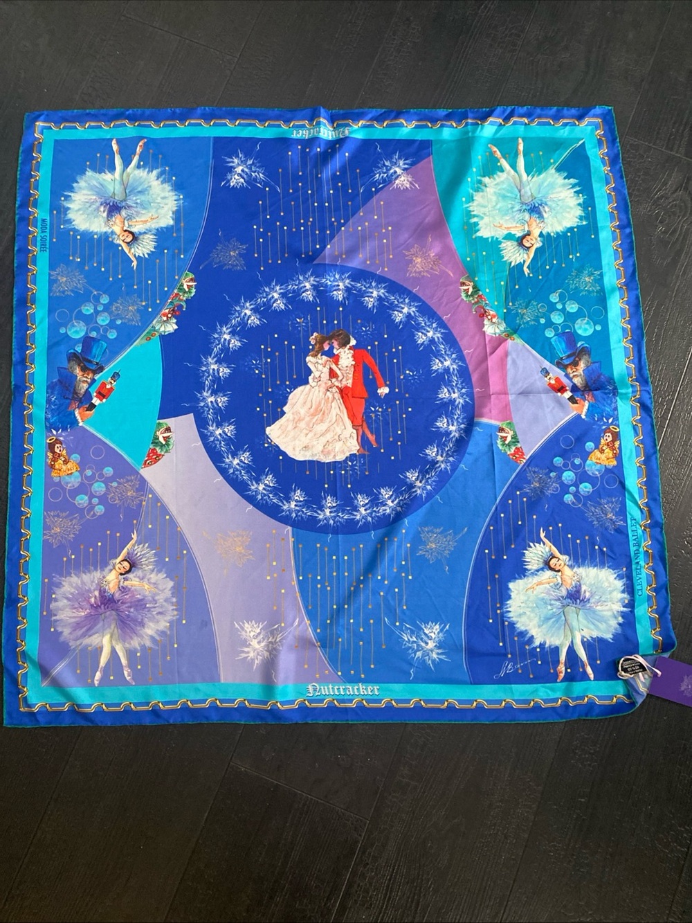 Cleveland Ballet Christmas Nutcracker Silk Scarf NWT Moda Soirée